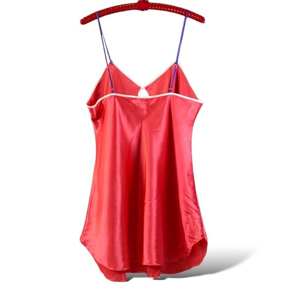 VTG Victoria's Secret Slip Dress Sz L Pink/Purple Satin Lingerie Negligée 90s - Picture 8 of 13